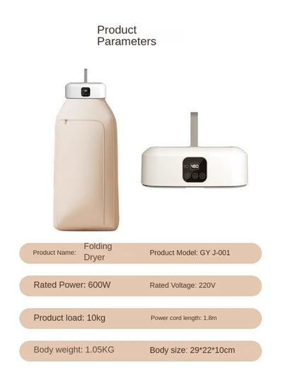 Compact Portable Clothes Dryer – Remote-Controlled