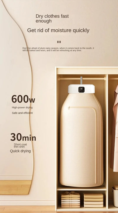 Compact Portable Clothes Dryer – Remote-Controlled