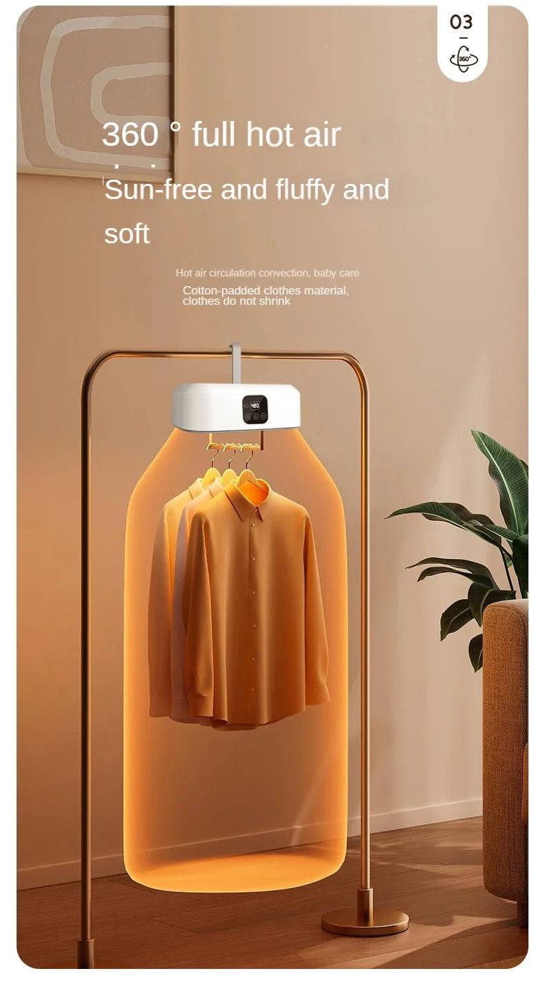 Compact Portable Clothes Dryer – Remote-Controlled