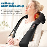 Back, Neck and Shoulder Massager with Heat Deep Tissue 3D Kneading Pillow